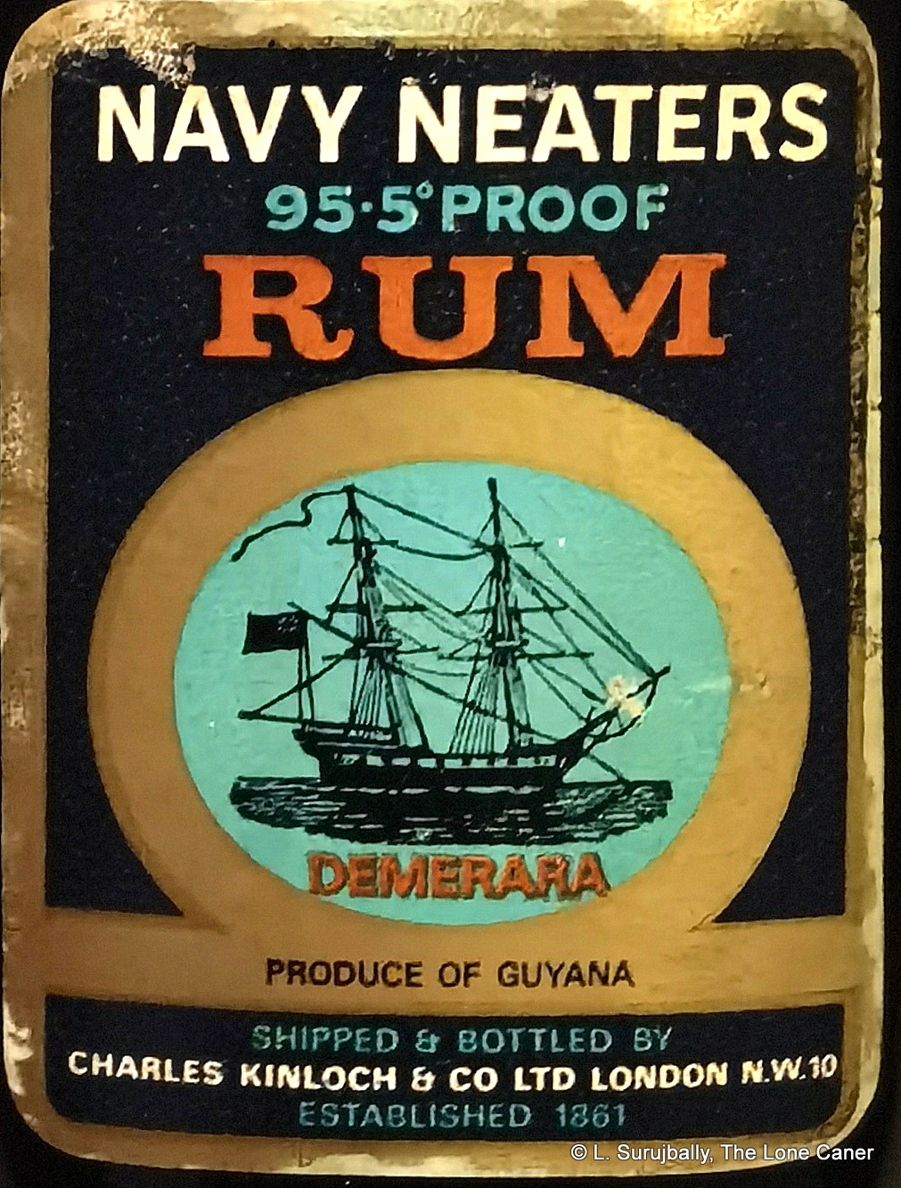 Rhum Navy Neaters 95.5º Proof (Guyana) (années 1970) - The Lone Caner